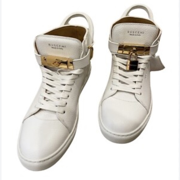 Buscemi Shoes - Buscemi Women's White and Gold Sneakers